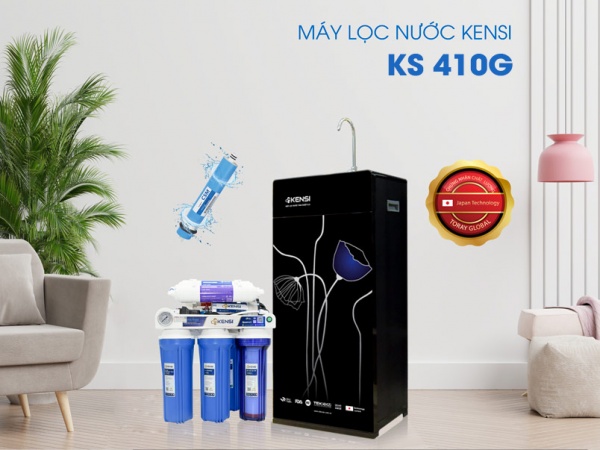 Máy lọc nước RO Kensi KS410G tủ 86 đỏ - đen